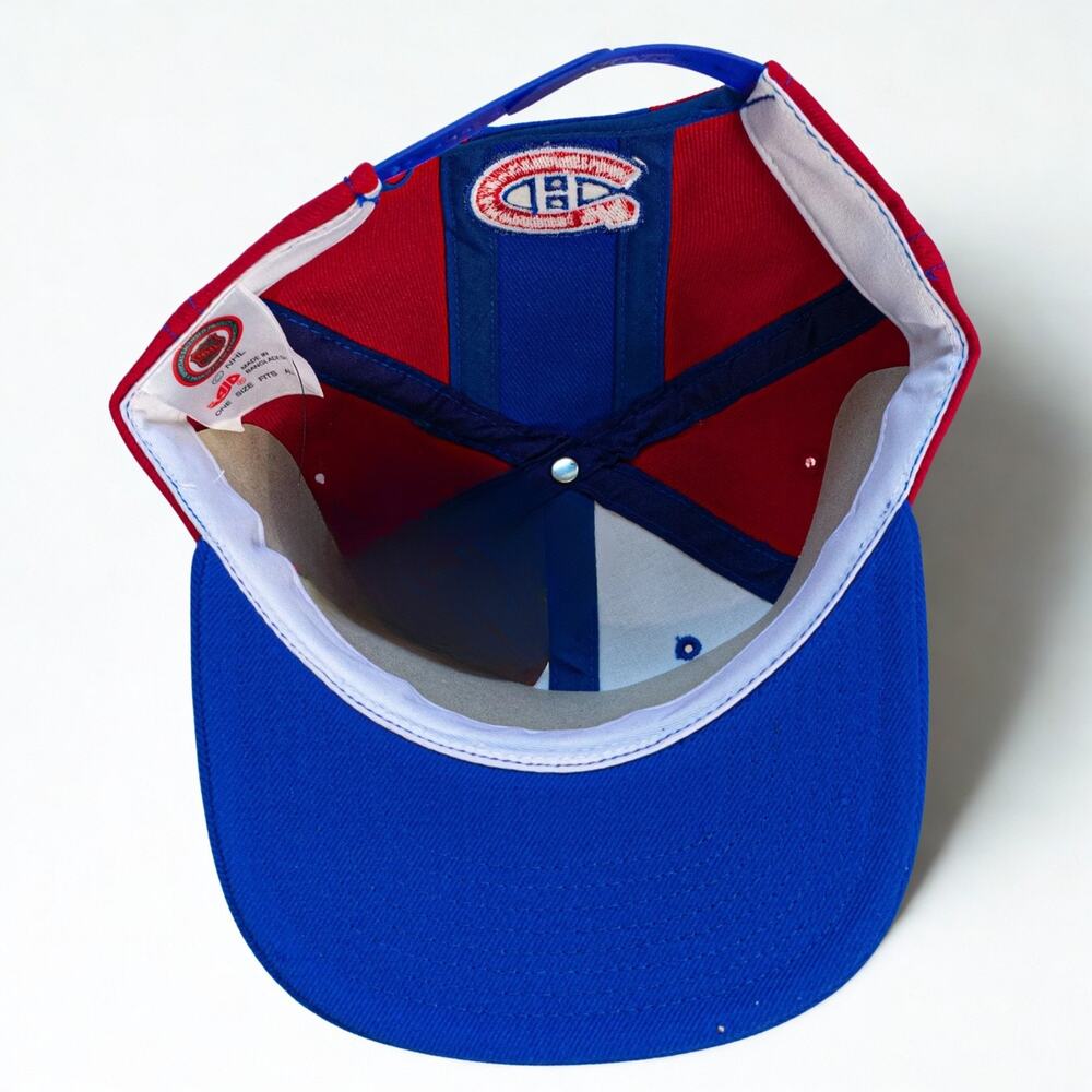 Montreal Canadiens AJD Snapback Hat 90s NHL Double Line Arc NWOT Vintage - Picture 9 of 13